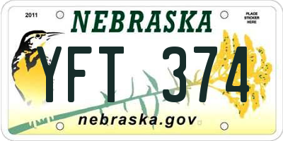 NE license plate YFT374