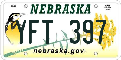 NE license plate YFT397