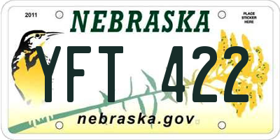 NE license plate YFT422