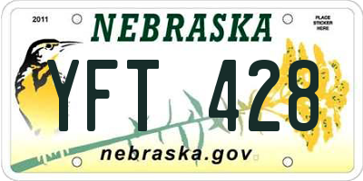 NE license plate YFT428