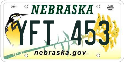 NE license plate YFT453