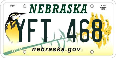 NE license plate YFT468