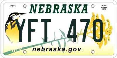 NE license plate YFT470