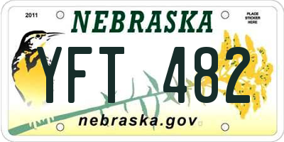 NE license plate YFT482