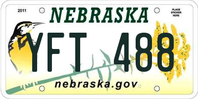 NE license plate YFT488