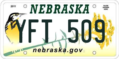 NE license plate YFT509