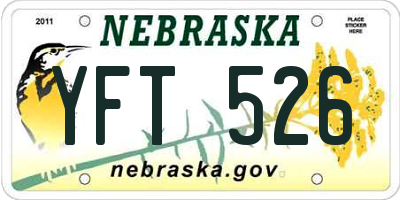NE license plate YFT526