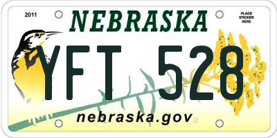 NE license plate YFT528