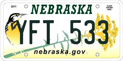 NE license plate YFT533