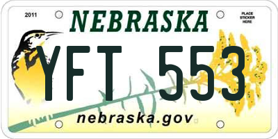 NE license plate YFT553