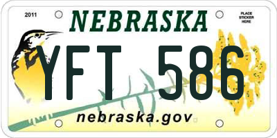 NE license plate YFT586