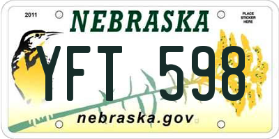 NE license plate YFT598