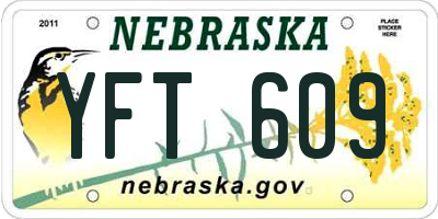 NE license plate YFT609