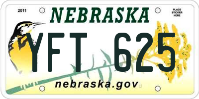 NE license plate YFT625