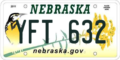 NE license plate YFT632