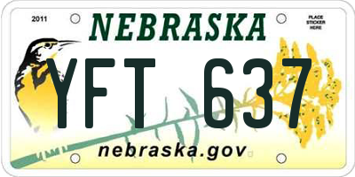 NE license plate YFT637