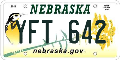 NE license plate YFT642