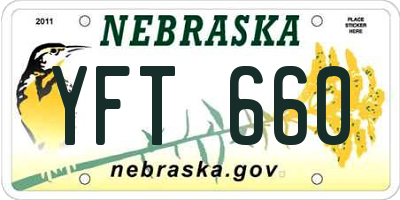 NE license plate YFT660