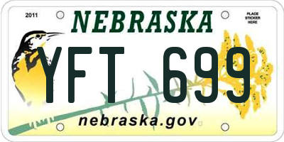 NE license plate YFT699
