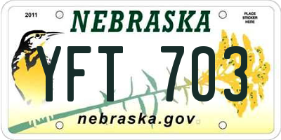 NE license plate YFT703