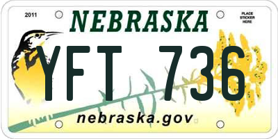 NE license plate YFT736