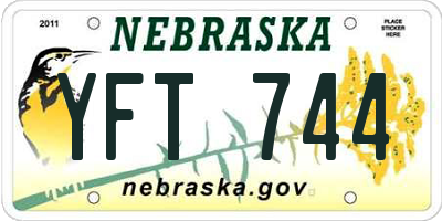 NE license plate YFT744