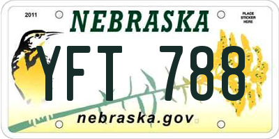 NE license plate YFT788