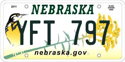 NE license plate YFT797