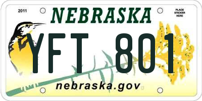 NE license plate YFT801