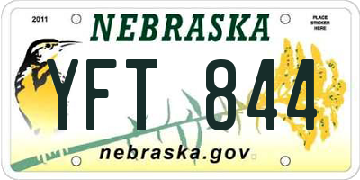 NE license plate YFT844
