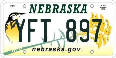 NE license plate YFT897