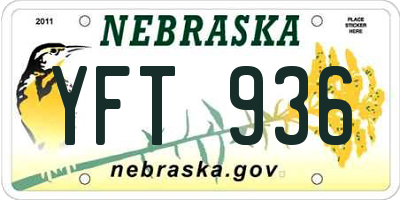 NE license plate YFT936