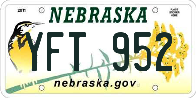 NE license plate YFT952