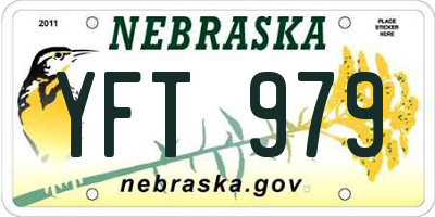 NE license plate YFT979