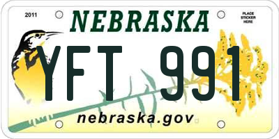 NE license plate YFT991