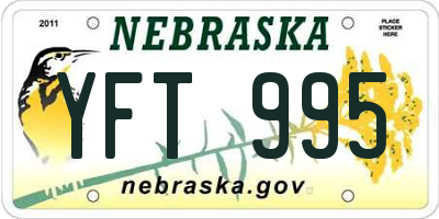 NE license plate YFT995