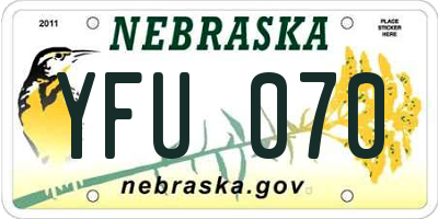 NE license plate YFU070
