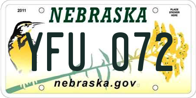 NE license plate YFU072