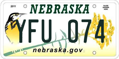 NE license plate YFU074