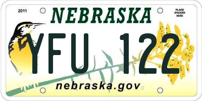 NE license plate YFU122