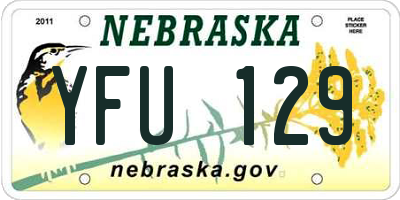 NE license plate YFU129