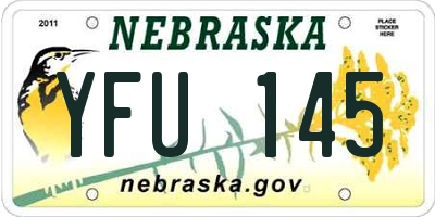 NE license plate YFU145