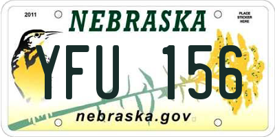 NE license plate YFU156