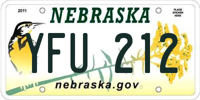 NE license plate YFU212