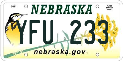 NE license plate YFU233