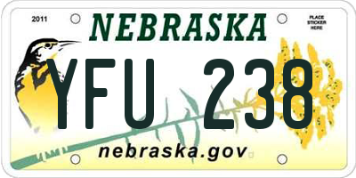 NE license plate YFU238