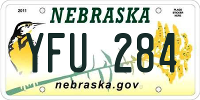 NE license plate YFU284