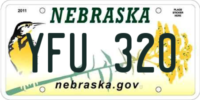 NE license plate YFU320