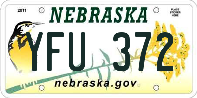 NE license plate YFU372