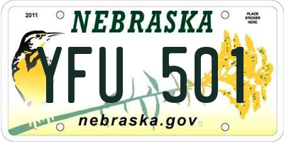 NE license plate YFU501